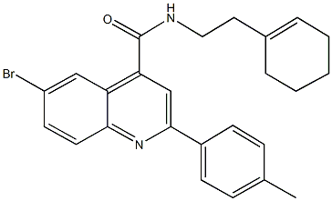 6-bromo-N-[2-(1-cyclohexen-1-yl)ethyl]-2-(4-methylphenyl)-4-quinolinecarboxamide Struktur