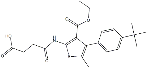 4-{[4-(4-tert-butylphenyl)-3-(ethoxycarbonyl)-5-methyl-2-thienyl]amino}-4-oxobutanoic acid Struktur