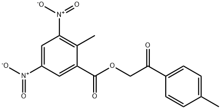 2-(4-methylphenyl)-2-oxoethyl 3,5-bisnitro-2-methylbenzoate Struktur