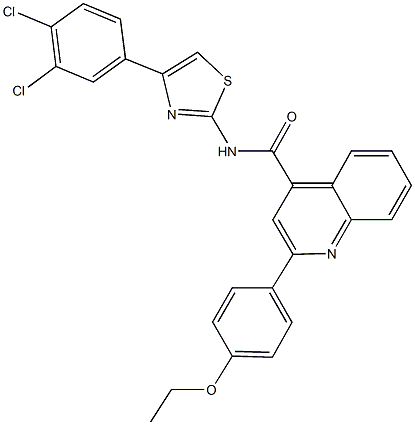 N-[4-(3,4-dichlorophenyl)-1,3-thiazol-2-yl]-2-(4-ethoxyphenyl)-4-quinolinecarboxamide Struktur