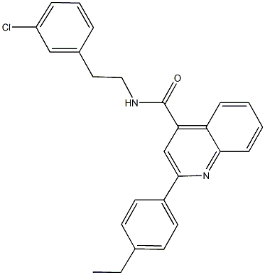 N-[2-(3-chlorophenyl)ethyl]-2-(4-ethylphenyl)-4-quinolinecarboxamide Struktur