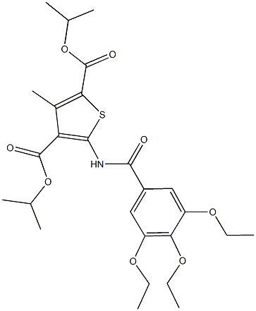 diisopropyl 3-methyl-5-[(3,4,5-triethoxybenzoyl)amino]-2,4-thiophenedicarboxylate Struktur