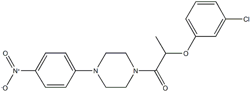 1-[2-(3-chlorophenoxy)propanoyl]-4-{4-nitrophenyl}piperazine Struktur