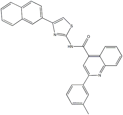 2-(3-methylphenyl)-N-[4-(2-naphthyl)-1,3-thiazol-2-yl]-4-quinolinecarboxamide Struktur