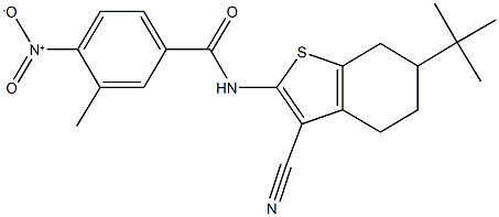 N-(6-tert-butyl-3-cyano-4,5,6,7-tetrahydro-1-benzothien-2-yl)-4-nitro-3-methylbenzamide Struktur