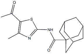 N-(5-acetyl-4-methyl-1,3-thiazol-2-yl)-1-adamantanecarboxamide Struktur