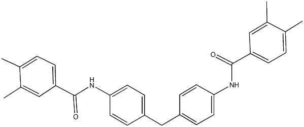 N-(4-{4-[(3,4-dimethylbenzoyl)amino]benzyl}phenyl)-3,4-dimethylbenzamide Struktur