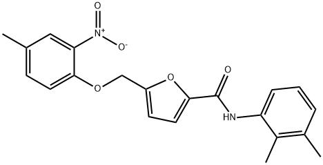 N-(2,3-dimethylphenyl)-5-({2-nitro-4-methylphenoxy}methyl)-2-furamide Struktur