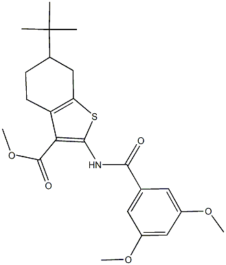 methyl 6-tert-butyl-2-[(3,5-dimethoxybenzoyl)amino]-4,5,6,7-tetrahydro-1-benzothiophene-3-carboxylate Struktur