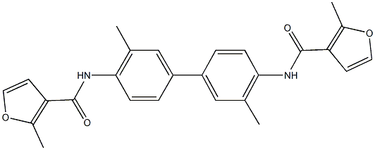 N-{3,3'-dimethyl-4'-[(2-methyl-3-furoyl)amino][1,1'-biphenyl]-4-yl}-2-methyl-3-furamide Struktur