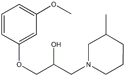 1-(3-methoxyphenoxy)-3-(3-methyl-1-piperidinyl)-2-propanol Struktur