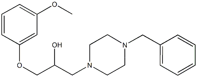 1-(4-benzyl-1-piperazinyl)-3-(3-methoxyphenoxy)-2-propanol Struktur