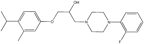 1-[4-(2-fluorophenyl)-1-piperazinyl]-3-(4-isopropyl-3-methylphenoxy)-2-propanol Struktur