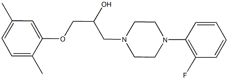 1-(2,5-dimethylphenoxy)-3-[4-(2-fluorophenyl)-1-piperazinyl]-2-propanol Struktur