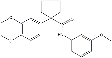 1-(3,4-dimethoxyphenyl)-N-(3-methoxyphenyl)cyclopentanecarboxamide Struktur