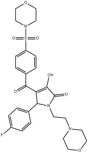 5-(4-fluorophenyl)-3-hydroxy-1-[2-(4-morpholinyl)ethyl]-4-[4-(4-morpholinylsulfonyl)benzoyl]-1,5-dihydro-2H-pyrrol-2-one Struktur