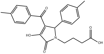 4-[3-hydroxy-4-(4-methylbenzoyl)-5-(4-methylphenyl)-2-oxo-2,5-dihydro-1H-pyrrol-1-yl]butanoic acid Struktur