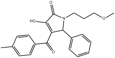 3-hydroxy-1-(3-methoxypropyl)-4-(4-methylbenzoyl)-5-phenyl-1,5-dihydro-2H-pyrrol-2-one Struktur