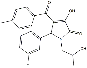 5-(3-fluorophenyl)-3-hydroxy-1-(2-hydroxypropyl)-4-(4-methylbenzoyl)-1,5-dihydro-2H-pyrrol-2-one Struktur