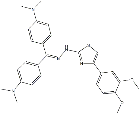 bis[4-(dimethylamino)phenyl]methanone [4-(3,4-dimethoxyphenyl)-1,3-thiazol-2-yl]hydrazone Struktur