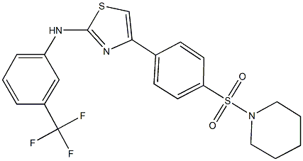 4-[4-(1-piperidinylsulfonyl)phenyl]-N-[3-(trifluoromethyl)phenyl]-1,3-thiazol-2-amine Struktur