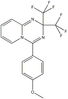 4-(4-methoxyphenyl)-2,2-bis(trifluoromethyl)-2H-pyrido[1,2-a][1,3,5]triazine Struktur