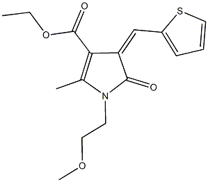 ethyl 1-(2-methoxyethyl)-2-methyl-5-oxo-4-(2-thienylmethylene)-4,5-dihydro-1H-pyrrole-3-carboxylate Struktur