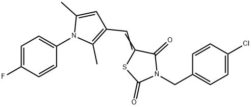 3-(4-chlorobenzyl)-5-{[1-(4-fluorophenyl)-2,5-dimethyl-1H-pyrrol-3-yl]methylene}-1,3-thiazolidine-2,4-dione Struktur