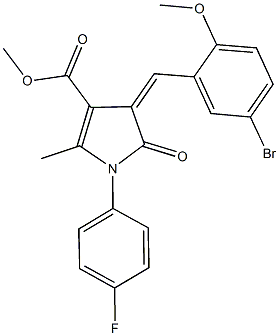 methyl 4-(5-bromo-2-methoxybenzylidene)-1-(4-fluorophenyl)-2-methyl-5-oxo-4,5-dihydro-1H-pyrrole-3-carboxylate Struktur