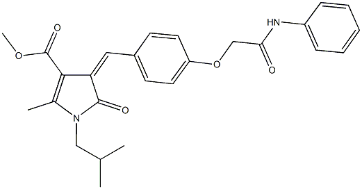 methyl 4-[4-(2-anilino-2-oxoethoxy)benzylidene]-1-isobutyl-2-methyl-5-oxo-4,5-dihydro-1H-pyrrole-3-carboxylate Struktur