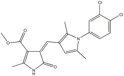 methyl 4-{[1-(3,4-dichlorophenyl)-2,5-dimethyl-1H-pyrrol-3-yl]methylene}-2-methyl-5-oxo-4,5-dihydro-1H-pyrrole-3-carboxylate Struktur