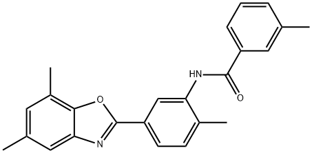 N-[5-(5,7-dimethyl-1,3-benzoxazol-2-yl)-2-methylphenyl]-3-methylbenzamide Struktur