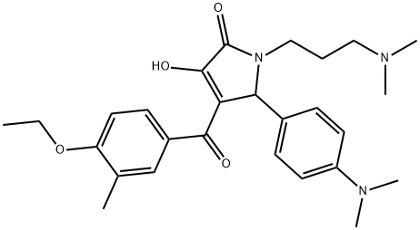 5-[4-(dimethylamino)phenyl]-1-[3-(dimethylamino)propyl]-4-(4-ethoxy-3-methylbenzoyl)-3-hydroxy-1,5-dihydro-2H-pyrrol-2-one Struktur