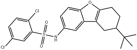 N-(8-tert-butyl-6,7,8,9-tetrahydrodibenzo[b,d]furan-2-yl)-2,5-dichlorobenzenesulfonamide Struktur