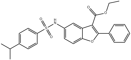 ethyl 5-{[(4-isopropylphenyl)sulfonyl]amino}-2-phenyl-1-benzofuran-3-carboxylate Struktur