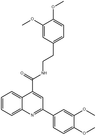 2-(3,4-dimethoxyphenyl)-N-[2-(3,4-dimethoxyphenyl)ethyl]-4-quinolinecarboxamide Struktur