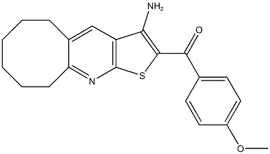 (3-amino-5,6,7,8,9,10-hexahydrocycloocta[b]thieno[3,2-e]pyridin-2-yl)(4-methoxyphenyl)methanone Struktur