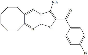 (3-amino-5,6,7,8,9,10-hexahydrocycloocta[b]thieno[3,2-e]pyridin-2-yl)(4-bromophenyl)methanone Struktur