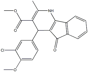 methyl 4-(3-chloro-4-methoxyphenyl)-2-methyl-5-oxo-4,5-dihydro-1H-indeno[1,2-b]pyridine-3-carboxylate Struktur