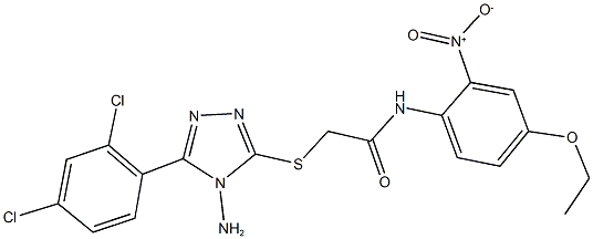 2-{[4-amino-5-(2,4-dichlorophenyl)-4H-1,2,4-triazol-3-yl]sulfanyl}-N-{4-ethoxy-2-nitrophenyl}acetamide Struktur