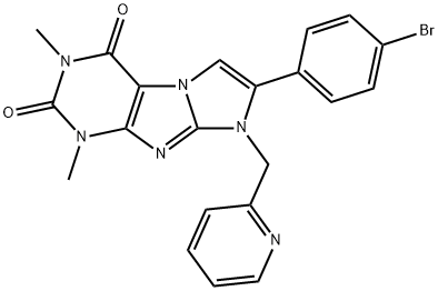 7-(4-bromophenyl)-1,3-dimethyl-8-(2-pyridinylmethyl)-1H-imidazo[2,1-f]purine-2,4(3H,8H)-dione Struktur