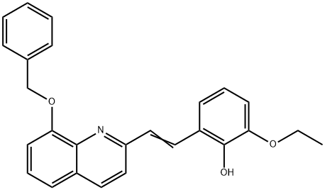 2-{2-[8-(benzyloxy)-2-quinolinyl]vinyl}-6-ethoxyphenol Struktur