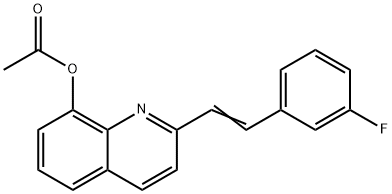 2-[2-(3-fluorophenyl)vinyl]-8-quinolinyl acetate Struktur