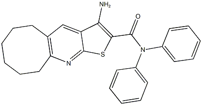 3-amino-N,N-diphenyl-5,6,7,8,9,10-hexahydrocycloocta[b]thieno[3,2-e]pyridine-2-carboxamide Struktur