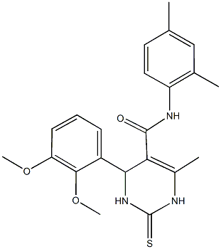 4-(2,3-dimethoxyphenyl)-N-(2,4-dimethylphenyl)-6-methyl-2-thioxo-1,2,3,4-tetrahydro-5-pyrimidinecarboxamide Struktur