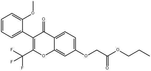 propyl {[3-(2-methoxyphenyl)-4-oxo-2-(trifluoromethyl)-4H-chromen-7-yl]oxy}acetate Struktur