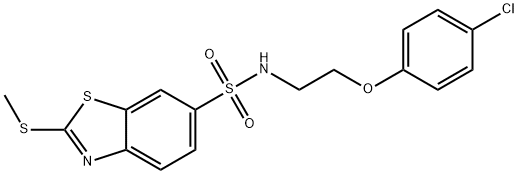 N-[2-(4-chlorophenoxy)ethyl]-2-(methylsulfanyl)-1,3-benzothiazole-6-sulfonamide Struktur