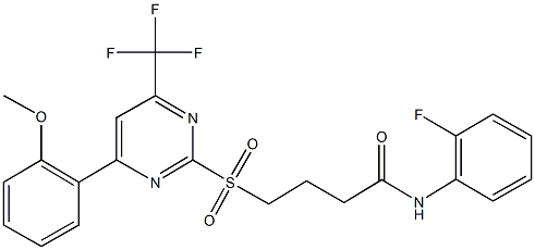 N-(2-fluorophenyl)-4-{[4-(2-methoxyphenyl)-6-(trifluoromethyl)-2-pyrimidinyl]sulfonyl}butanamide Struktur