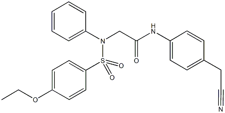 N-[4-(cyanomethyl)phenyl]-2-{[(4-ethoxyphenyl)sulfonyl]anilino}acetamide Struktur