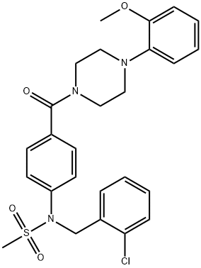 N-(2-chlorobenzyl)-N-(4-{[4-(2-methoxyphenyl)-1-piperazinyl]carbonyl}phenyl)methanesulfonamide Struktur